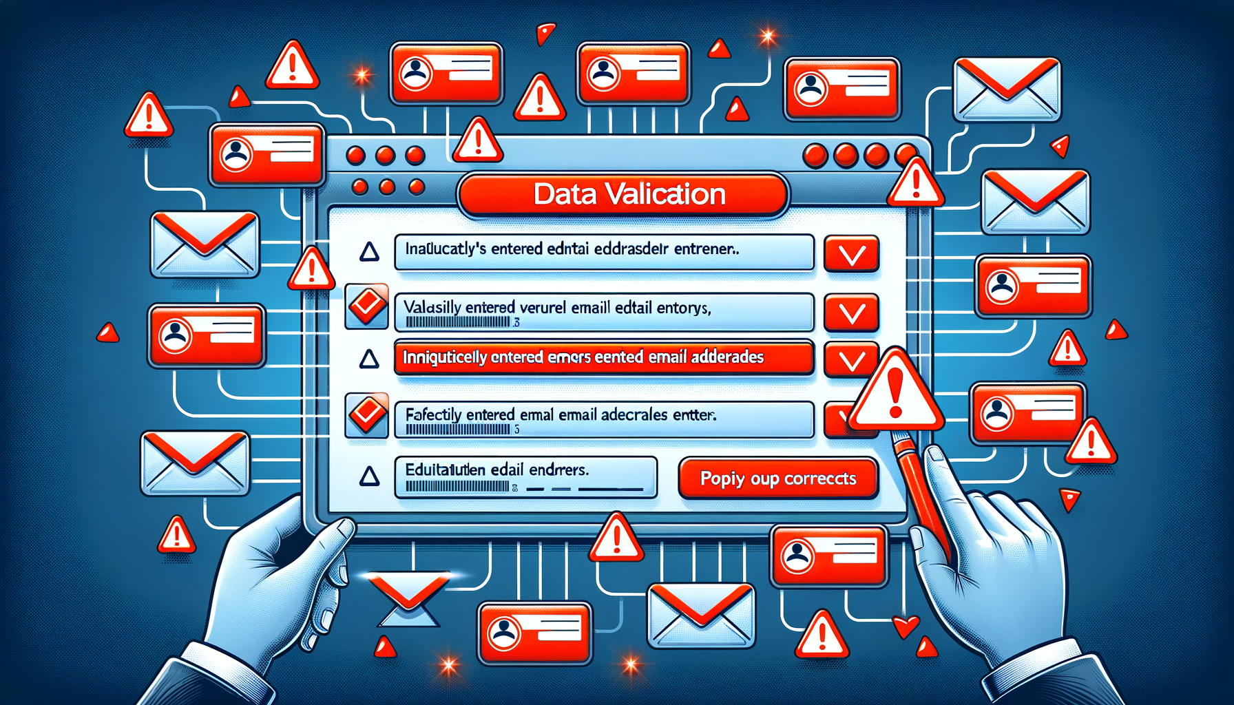 CRM software interface with data validation checks