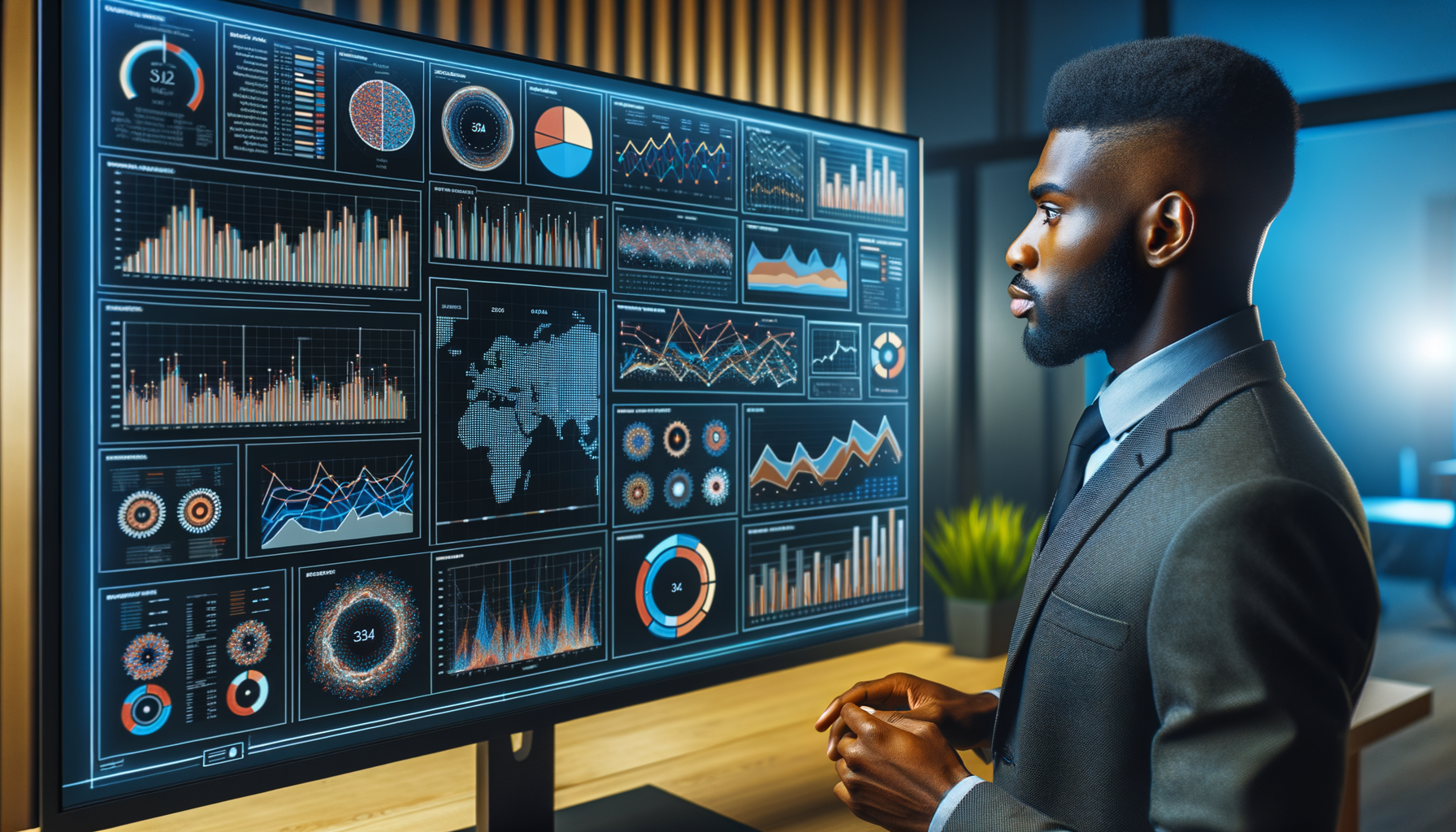 Business analyst analyzing a summarized dataset